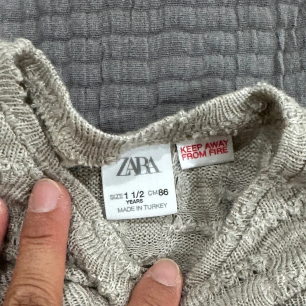 Zara Cozy Textured Knit girl’s Set - Light Beige